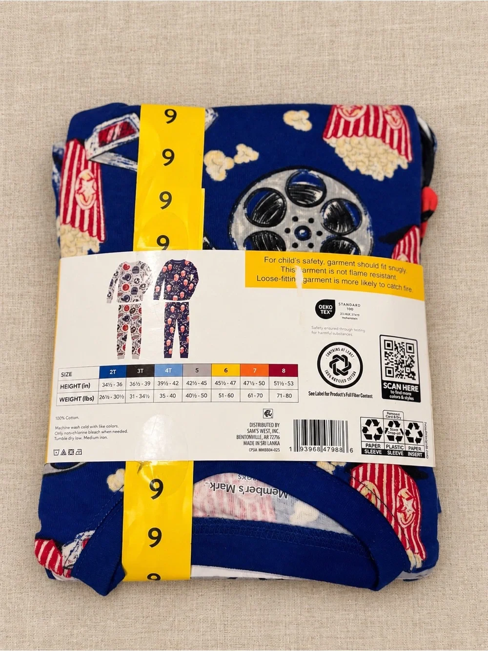 Member’s Mark Boys Size 6 Organic Cotton 4 Piece Pajama Set NWT